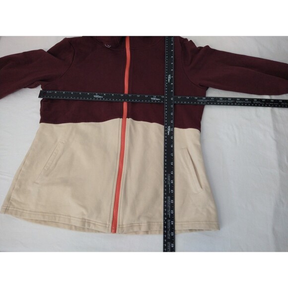 Maven Thread Full Zip Track Jacket Ponte Knit Size XXL Colorblock Burgundy Cream - Picture 4 of 16
